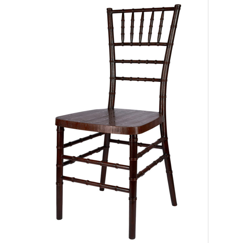Fruitwood Resin Chiavari Dining Side Chairs with Steel Skeleton, Set of 2