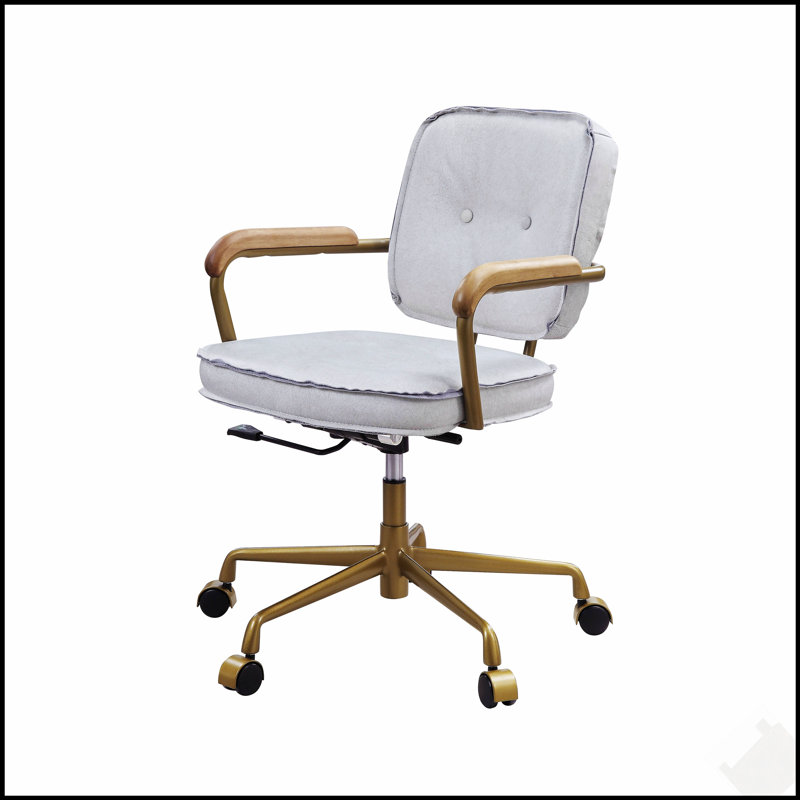 Chaise de bureau Siecross, Blanc antique/gris