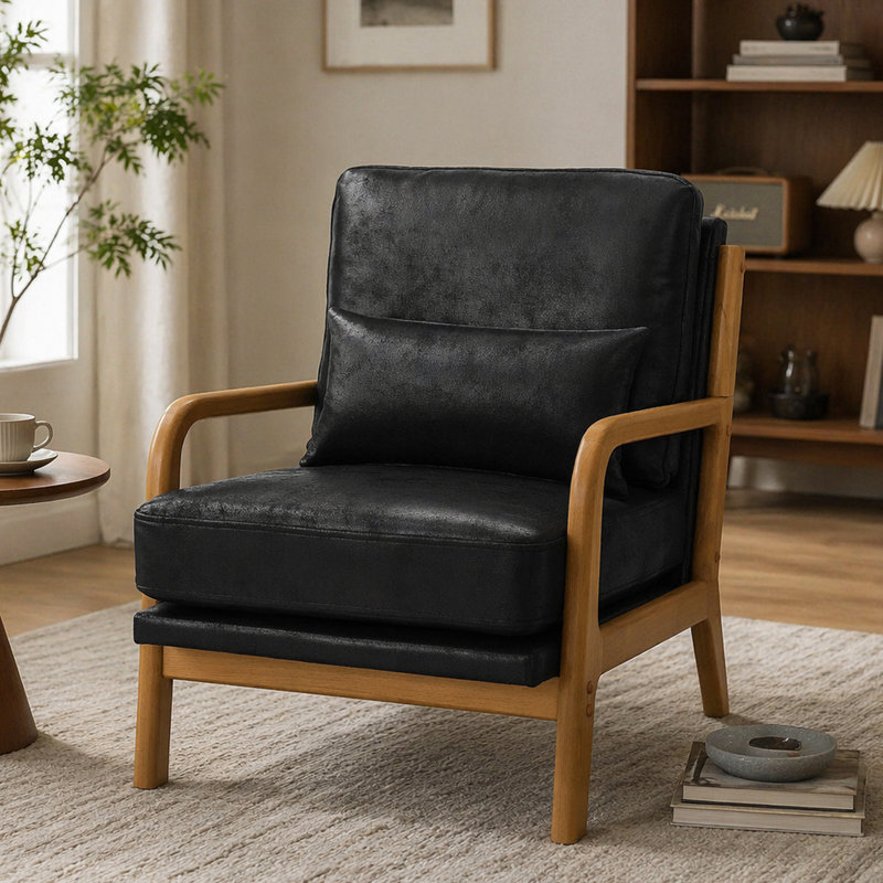 Chaise longue en bois, Black