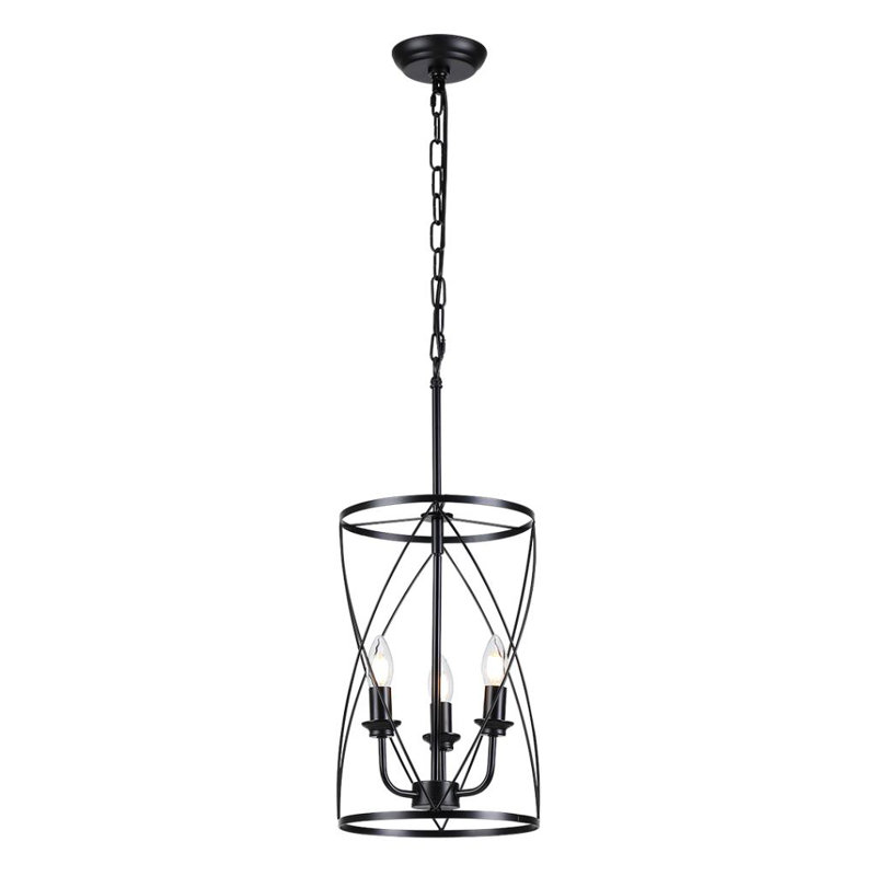 Luminaire suspendu cylindrique unique à 3 lumières