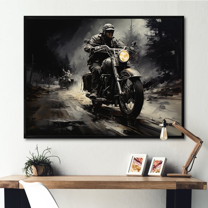 Impressionniste, impression sur toile, Cadre flottant noir, H 34 po x l 44 po x P 1,5 po