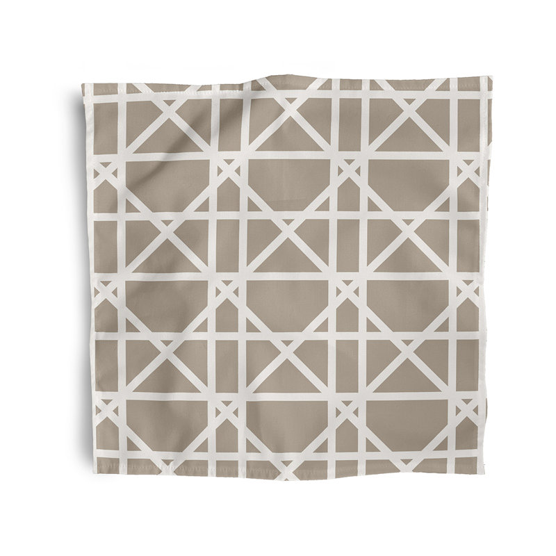Pflugerville Trellis Print 4 Piece Napkin Set, 18" W x 18" L, Beige/Taupe