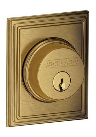 Single Cylinder Deadbolt with Addison Trim, Antique Brass