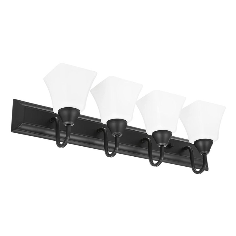 Éclairage de salle de bain 4 lumières à intensité variable noir