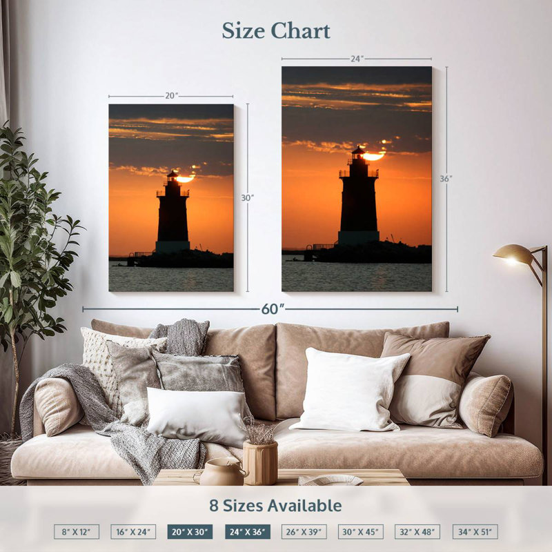 Aletra Sunset At Cape Henlopen Lighthouse, 36" H x 24" W