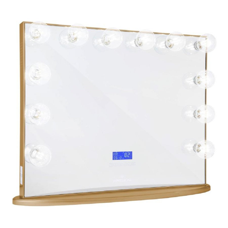 Miroir de salle de bain Hollywood Glow Plus BT avec haut-parleurs Bluetooth, Champagne doré