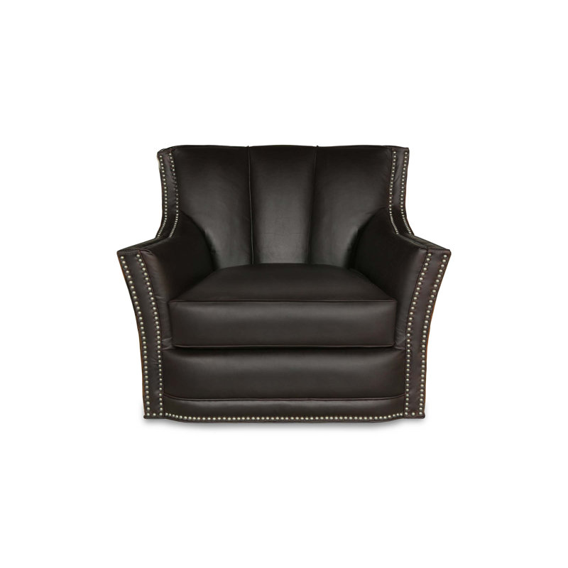 Sophia Leather Swivel Club Chair, Polo (Maestro Artisano), Yes, Espresso
