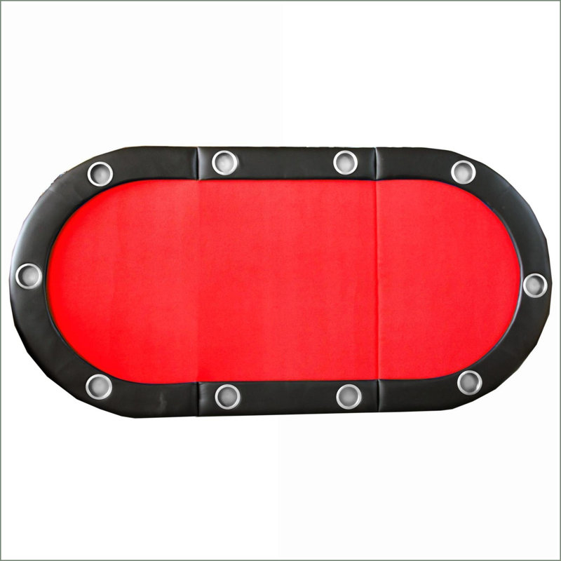 Plateau de table de poker pliable pour 10 joueurs, pliable en trois avec porte-gobelets | Bleu | Moderne, Bleu