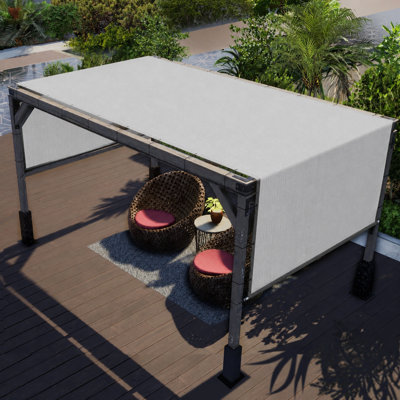 Amgo Pergola Sun Shade Canopy Replacement Cover, Commercial Grade 220 GSM Cloth for Outdoor Patio, 95% UV Blockage, with Stainless Steel Weighted Rods