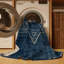 Tapis abstrait moderne et contemporain Balbo Hanukkah lavable à la machine - Reliure bleu marine-898076543
