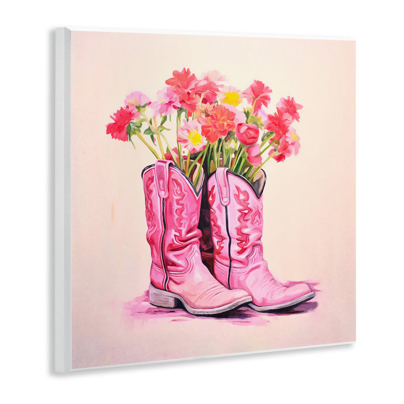 «Pink Blossom», art mural sur bois par Andrea Haase