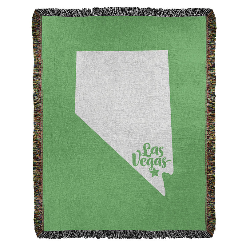 Jeté en coton tissé las vegas nevada, l 50 po x L 60 po, Vert