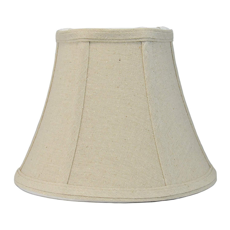 Abat-jour cloche en soie / shantung H 7 po x l 9 po (araignée), Lin naturel