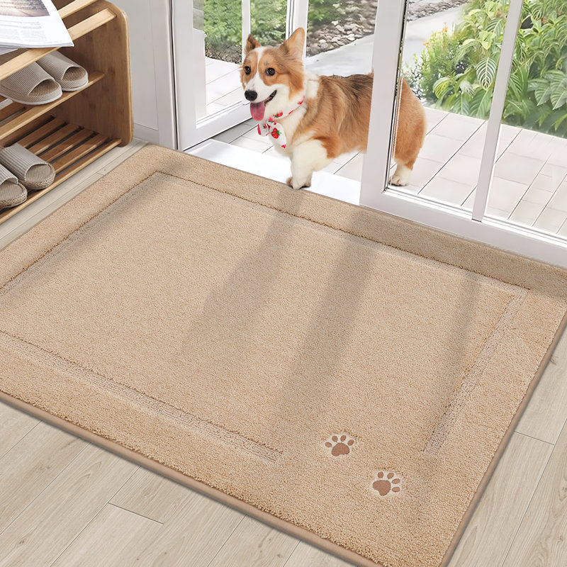 Non-Slip Indoor Doormat, 81.3cm W x 121.9cm L, Beige