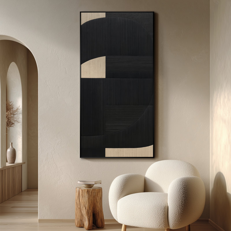 Très grand art mural imprimé sur toile - Œuvre d'art moderne abstraite, décor pour le salon ou la chambre à coucher - «Assemblage requis du cadre (cadre non fini)»
