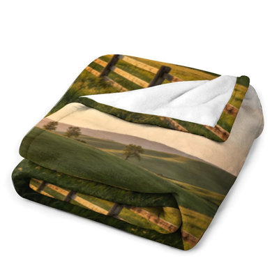 Jeté en flanelle Green Hills Sunset Luxury