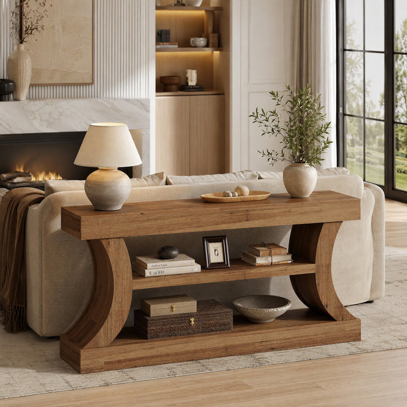 Console 63 po de long pour entrée, Brun rustique, 63"