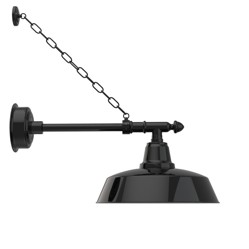 Luminaire de grange d’extérieur à del Vandervliet, H 12 po x l 16 po x p 29 po, Blanc