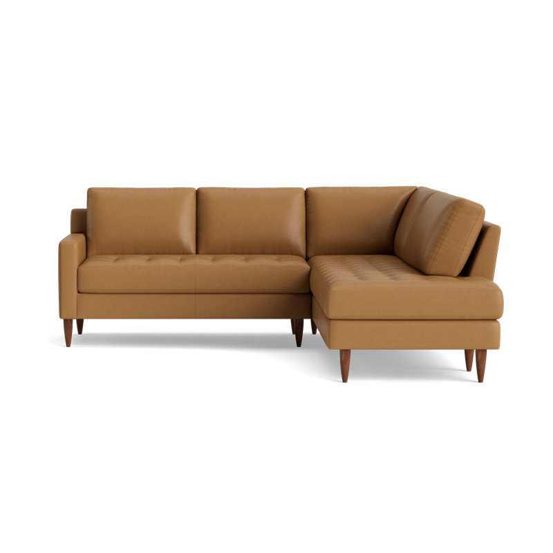 MCM Sectional, Right Hand Facing, Bison Butterscotch Top Grain Leather