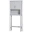 Armoire de rangement pour salle de bain à double porte avec tablette réglable intérieure et tablette ouverte Kleankin