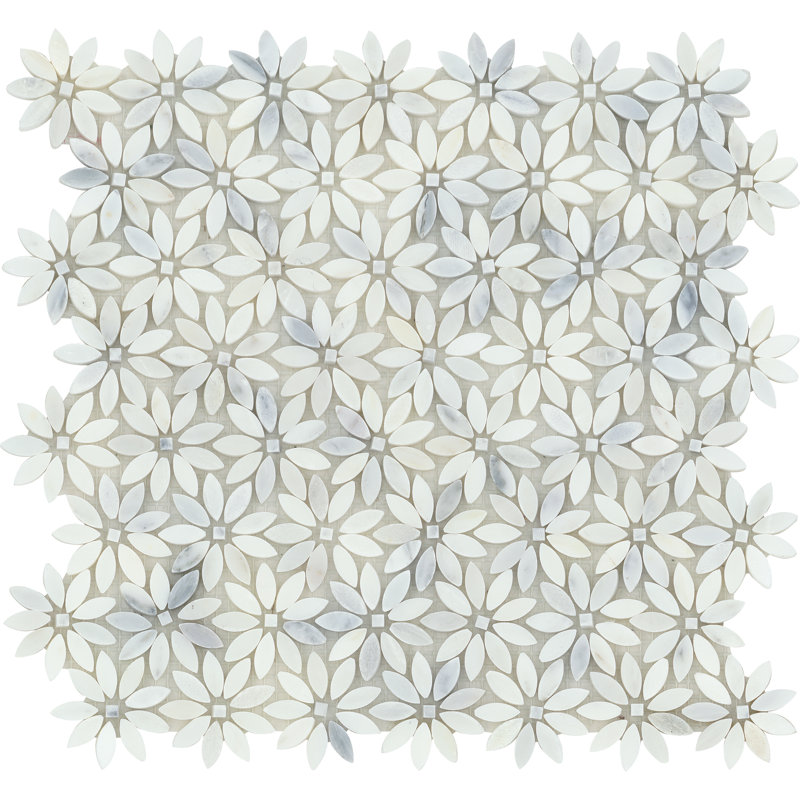 Marble Winter Frost 12 in. x 13 in. Polished Marble Floor and Wall Tile (9.88 sq. ft./Case)