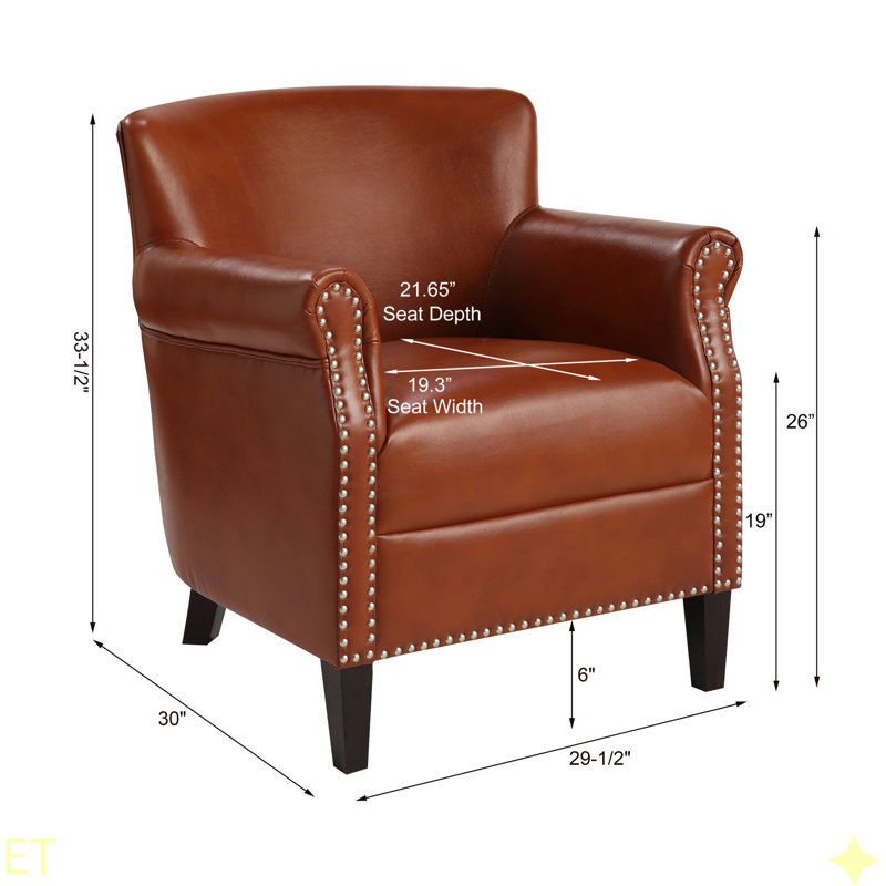 Fauteuil club Hadley, Caramel