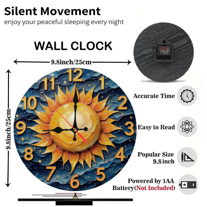 Soleil horloge nuit étoilée