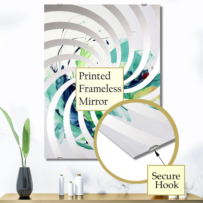 Kowar - Grand miroir mural à peinture abstraite MIR137887, 40 po x 30 po