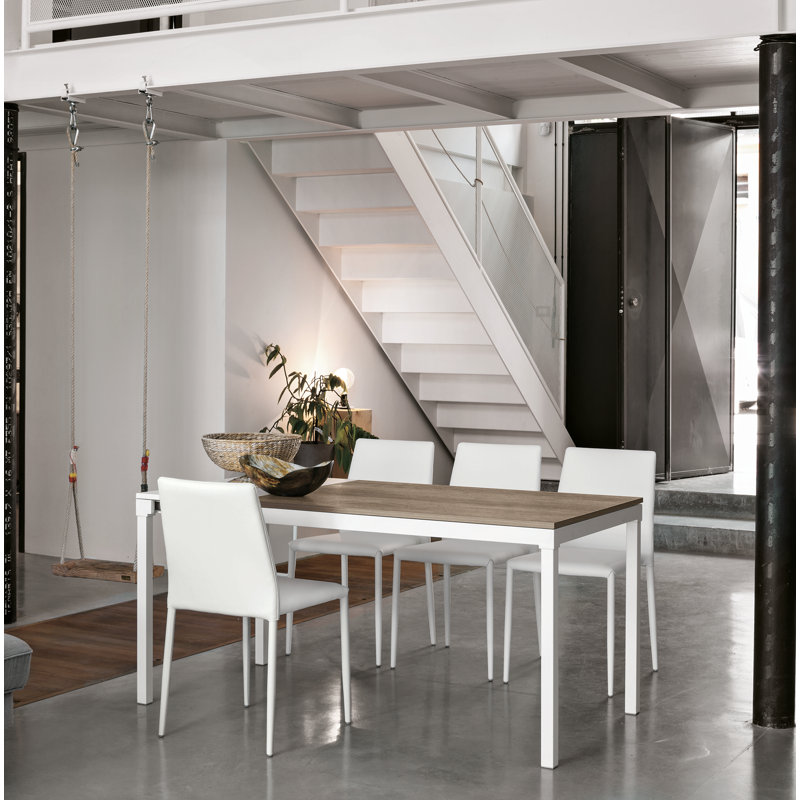 Abigayle Metal Base Dining Table, 75cm H x 115cm L x 80cm W, Rustic
