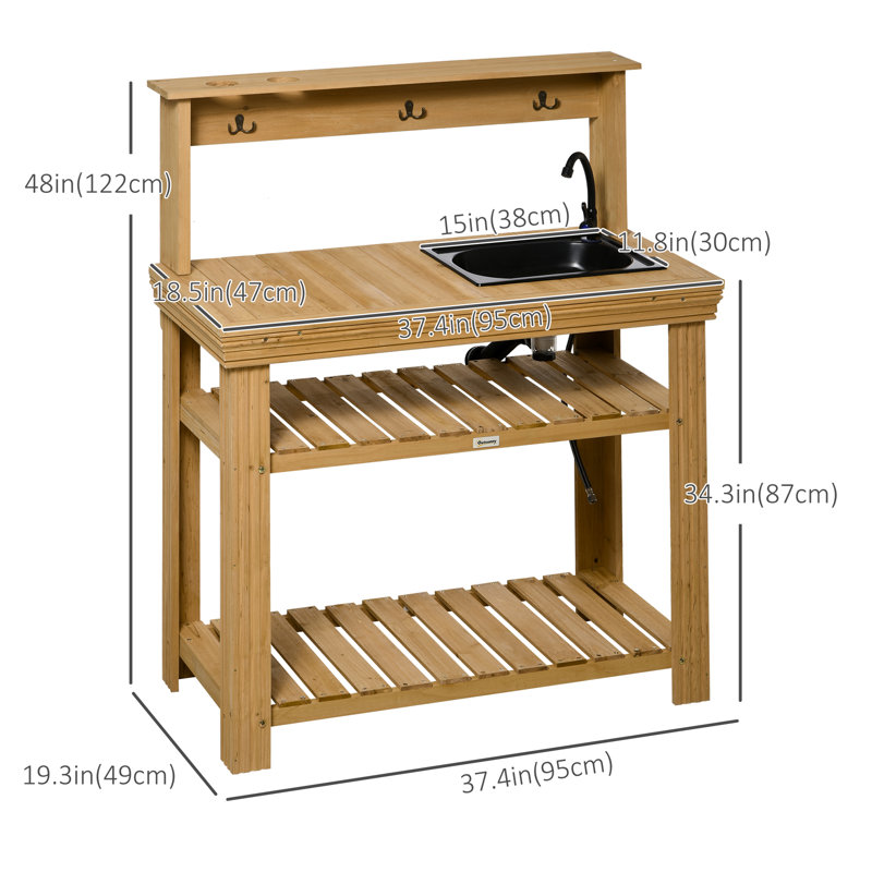 Fir Wood Potting Bench