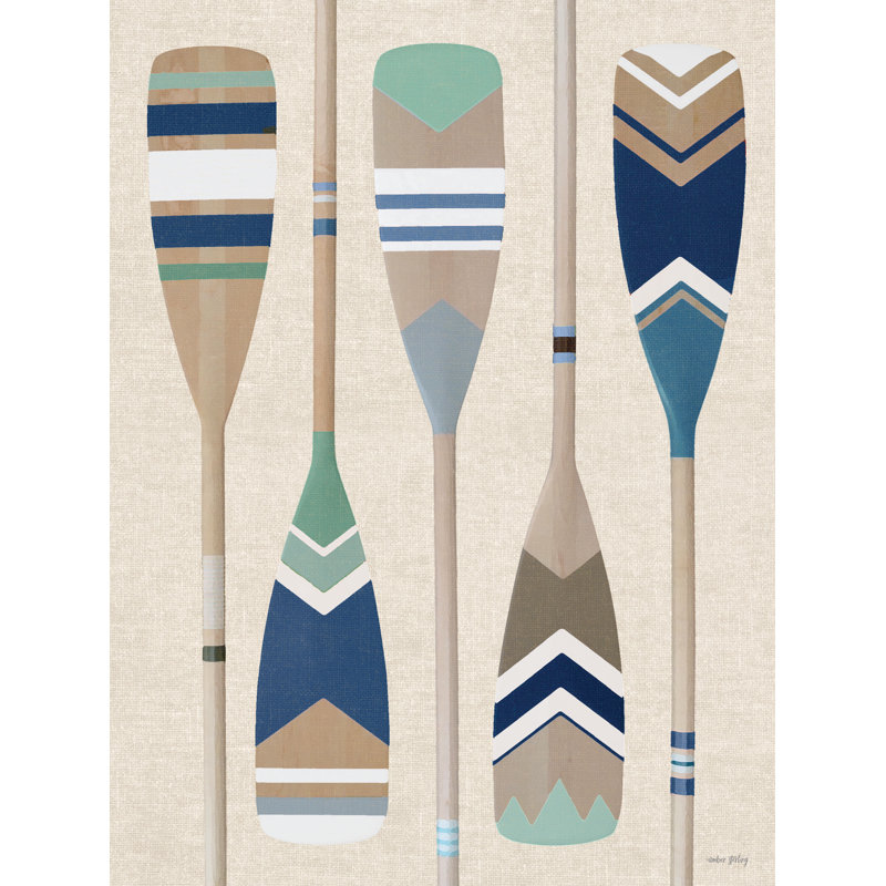 Painted Paddles III par Amber Sterling, Pas de tapis, Cadre simple noir, H 24 po x l 18 po