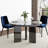 48" Round Faux Marble Mirrored Dining Table