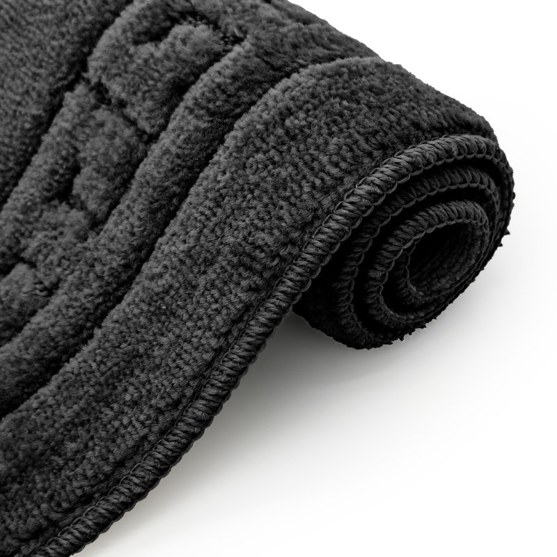Kelya Greek Key Bath Set, Charcoal