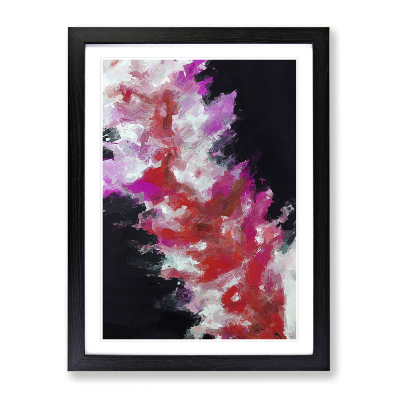 Admiring The Beauty Abstract - Single Picture Frame Painting, 34cm H x 25cm W x 2cm D, Black Framed