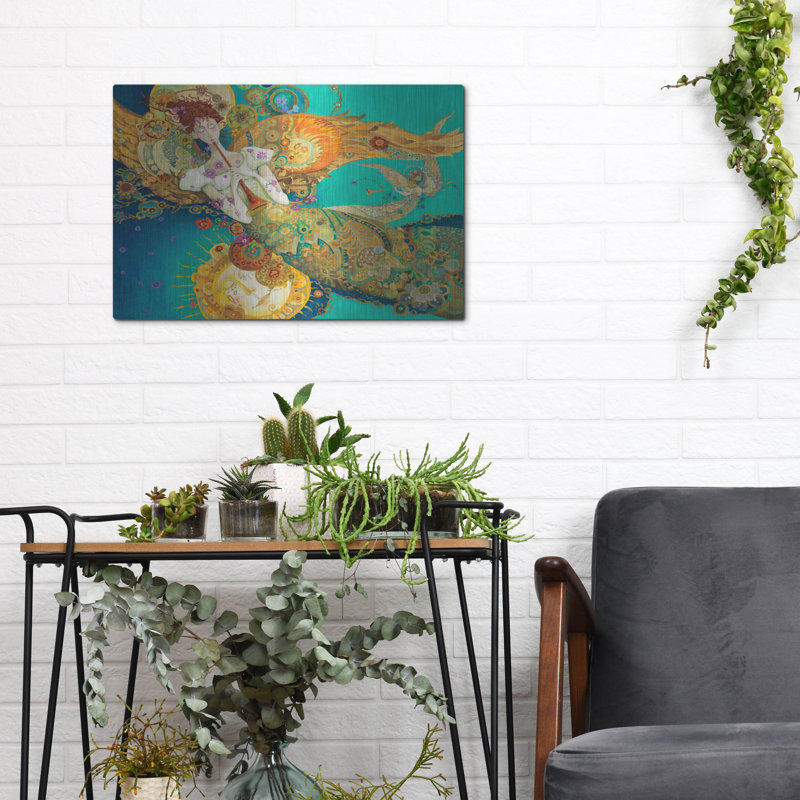 Art mural en métal luxueux «Rejoice» par David Galchutt, H 12 po x l 16 po