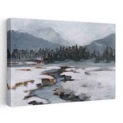 Vue hivernale - Paysage d'hiver contemporain, art de neige