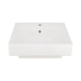 19" Stoddert White Porcelain Rectangular Wall Mount Bathroom Sink with Overflow