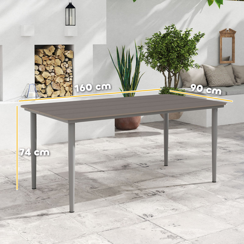 Garden Dining Table, Dark Grey