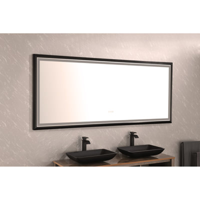 L 88 po x H 38 po Miroir de salle de bain avec lumières DEL