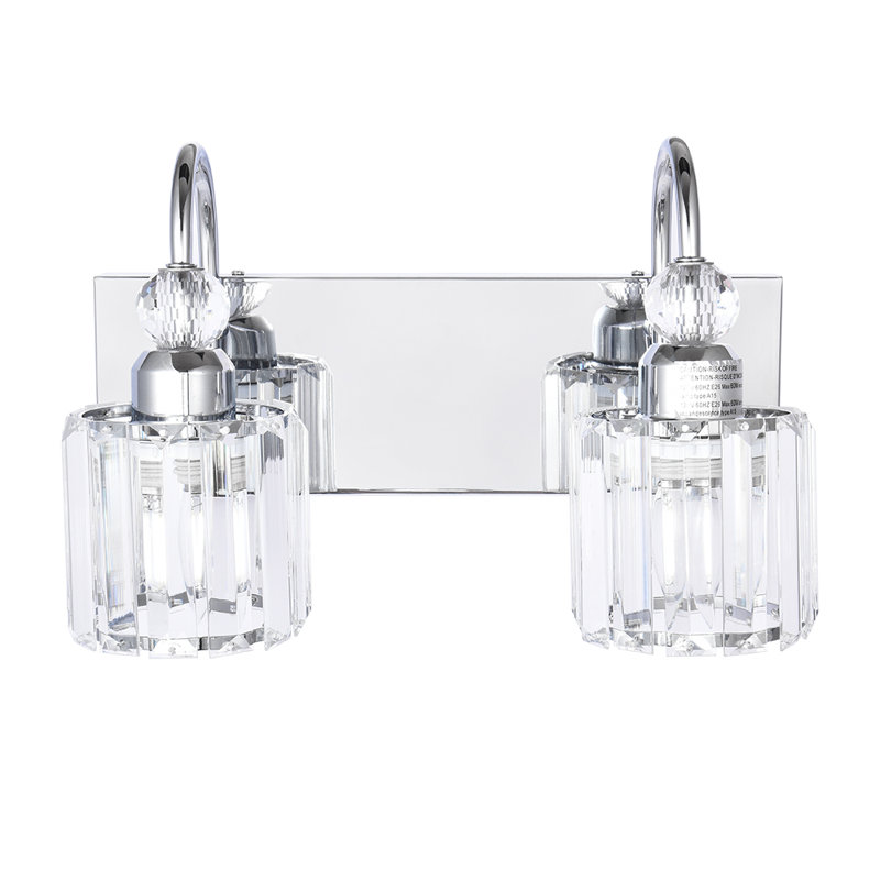 Éclairage pour meuble-lavabo à 2 lumières à intensité variable Baelbeer, Chrome