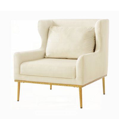Modern Velvet Tamela with Curved Armrests and High-Density Foam for Comfortable Seating in Living Rooms, Bedrooms, or Reading Corners
