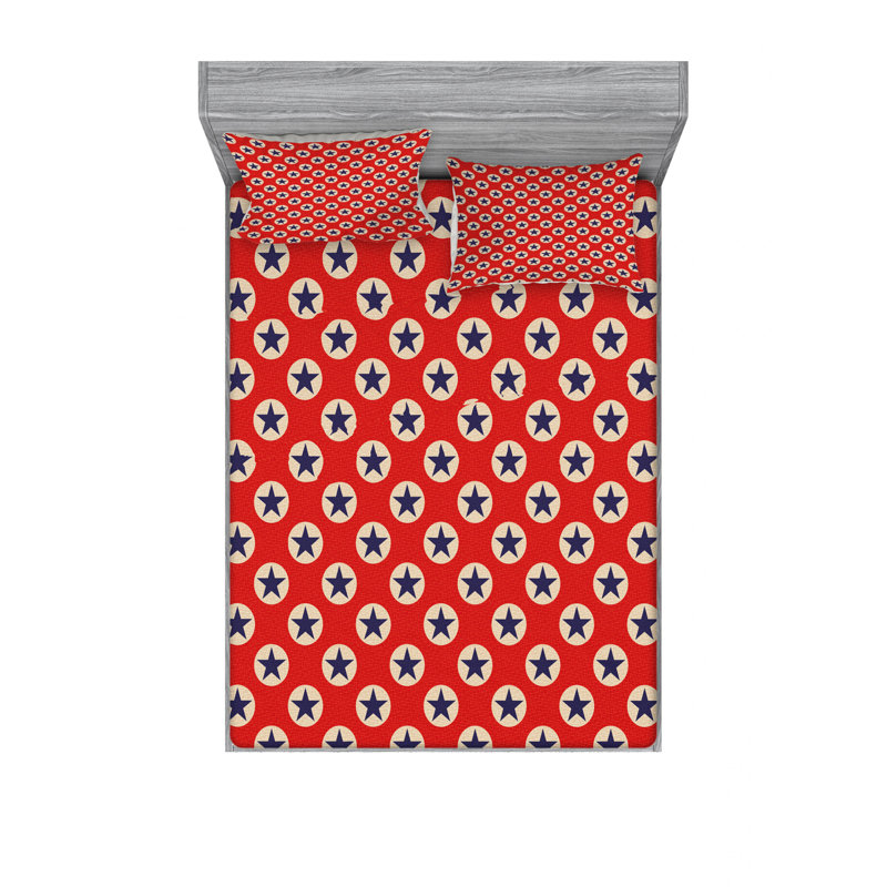 Ensemble de draps Star Big Dots, Ensemble de draps pour lit double avec un drap-hou