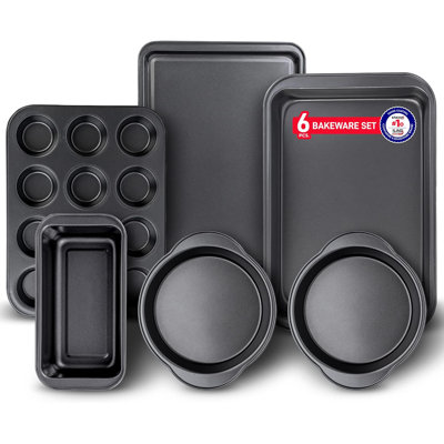 Lifemaster 6 Piece Non-Stick Steel Bakeware Set