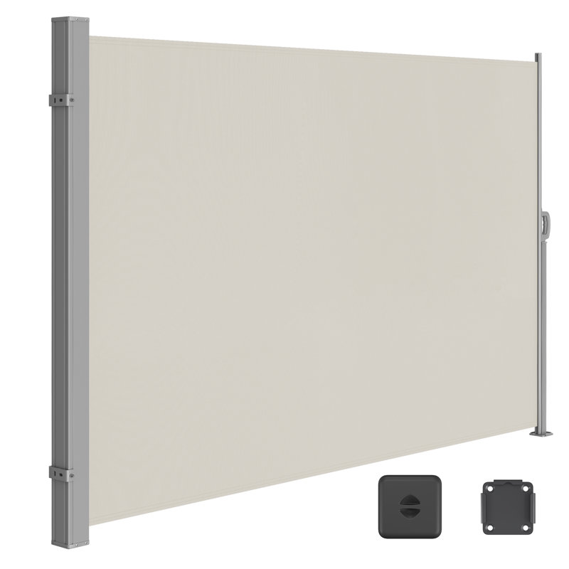 Songmics 350 cm W x 200 cm D Polyester Patio Awning, Ivory