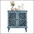Vintage Hollow-Carved Accent Cabinet, 2-Door Display Storage Sideboard With Symmetrical Floral Design, Adjustable Shelf And Solid Wood Legs For Living Room Entryway(Antique Blue)-595496181