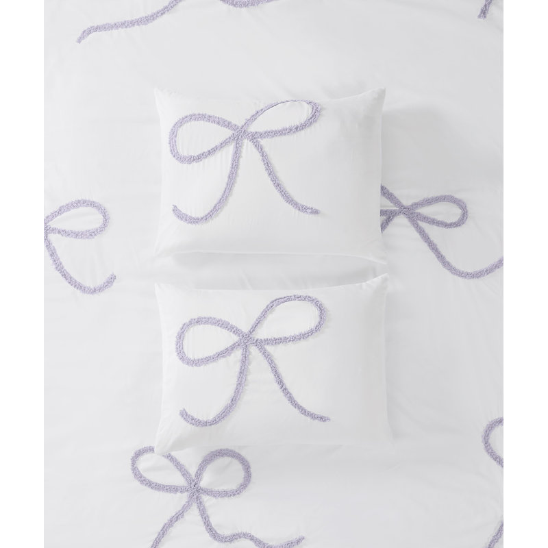 Ensemble d'édredon à nœuds texturés Vraiment doux, Lavender Geometric, King Comforter + 2 King Shams