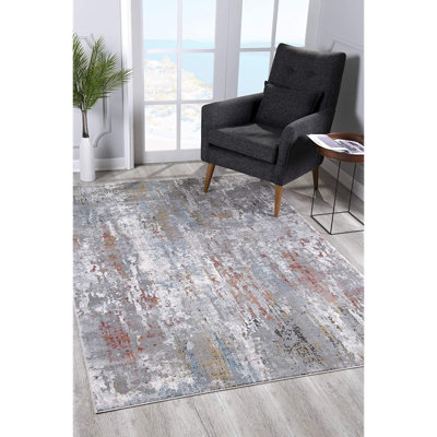 Gray Abstract Pattern Area Rug