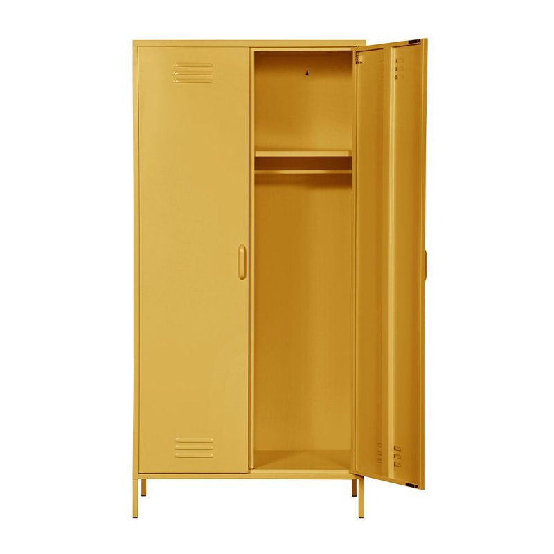 Nikeria 2 Door Steel Wardrobe, Mustard