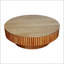 Table basse ronde avec rangement, table d'appoint moderne en placage de bois massif pour le salon et le bureau-413060293