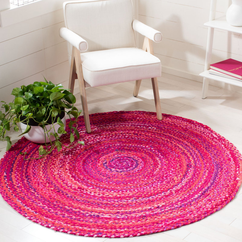 Boerner Hand Woven Cotton Rug, Round 4'